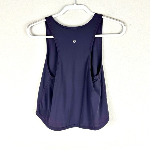 Lululemon Dark Purple Cropped Athletic Athleisure Tank Top Size 2 - Picture 2 of 3